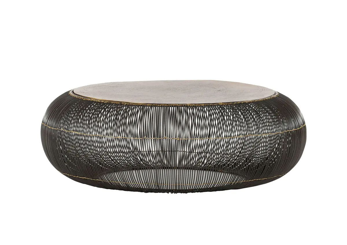 Couchtisch Coffe_Archie - D. ca. 75 cm, Metall, Schwarz