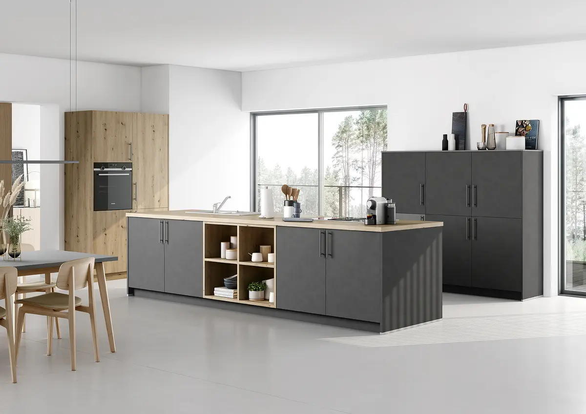 Inselküche 52.210 5 520, Beton Schiefergrau Nachbildung 