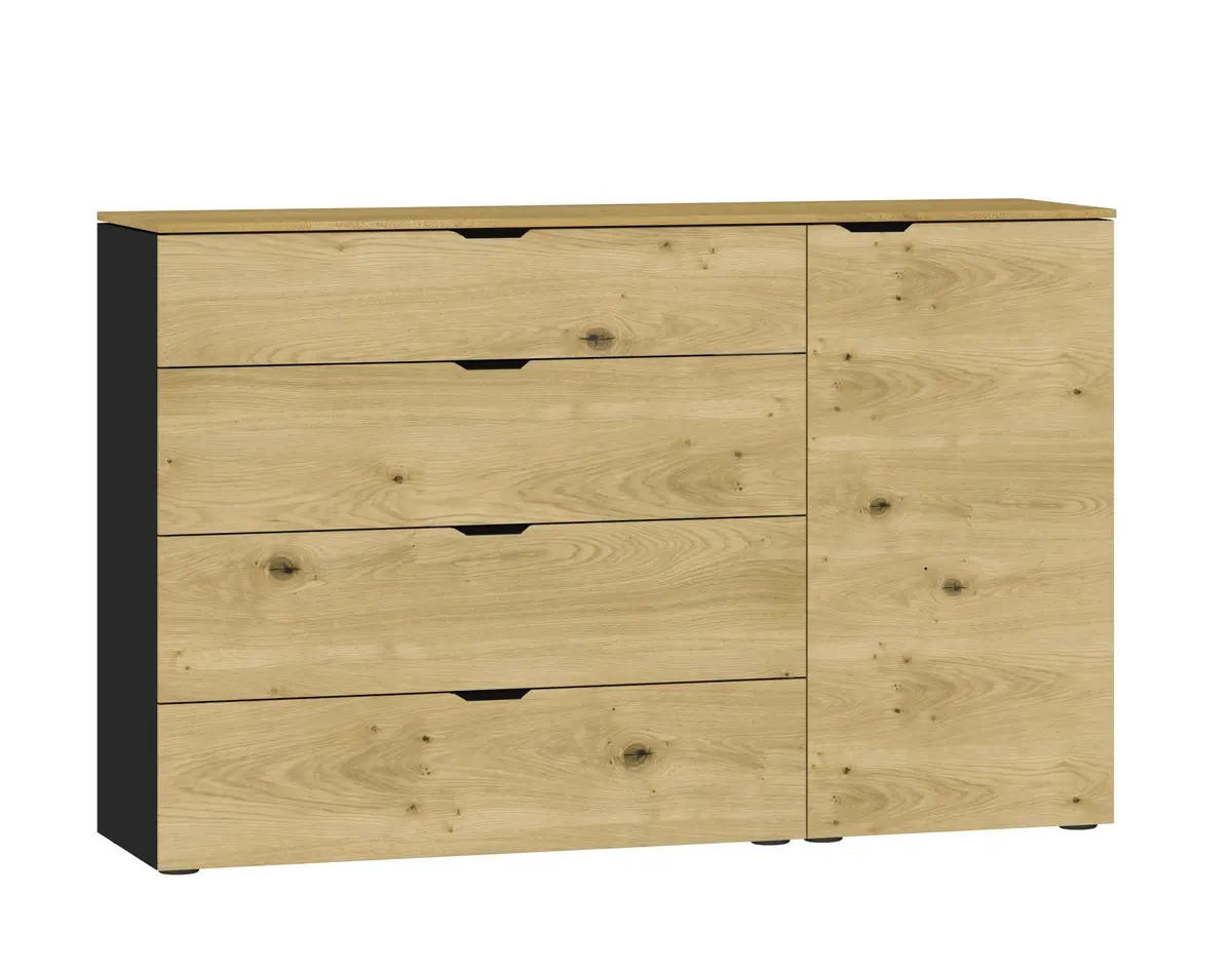 Kommode JOIN IT- Eiche Dekor, Schwarz