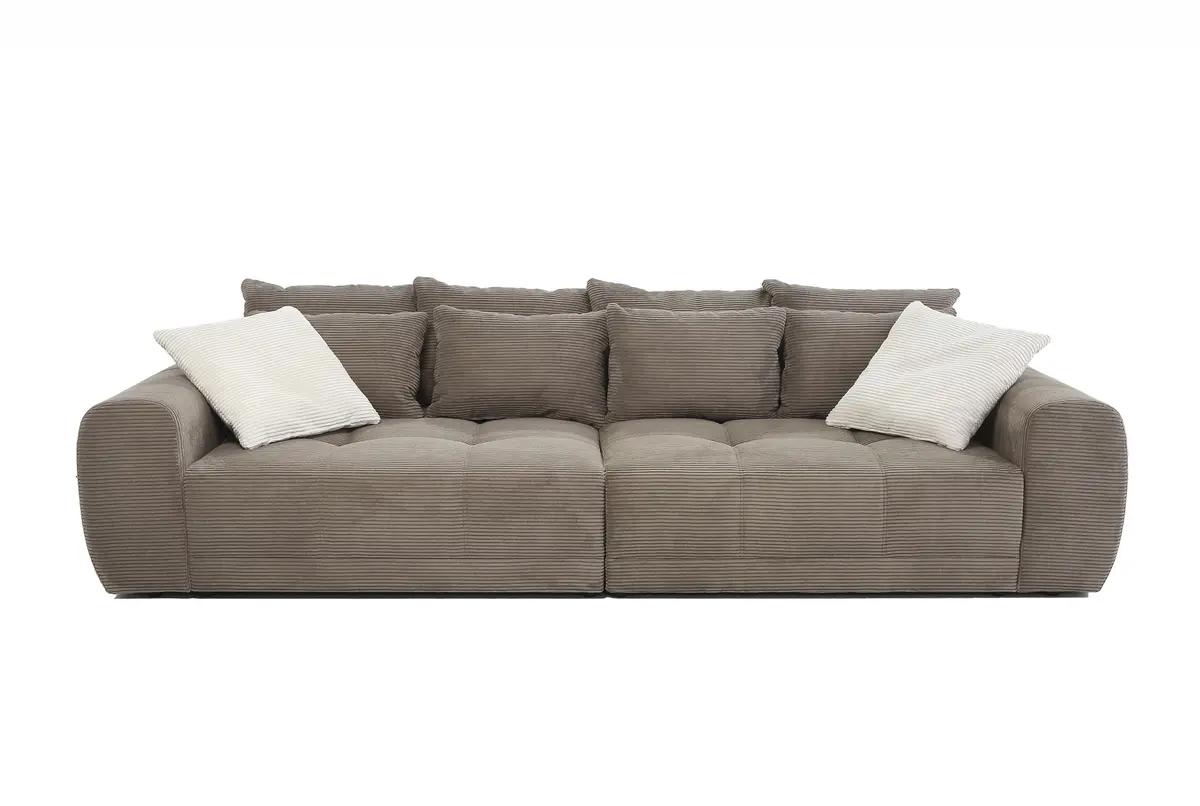 Megasofa JANNI - 3-Sitzer, Stoff, Taupe