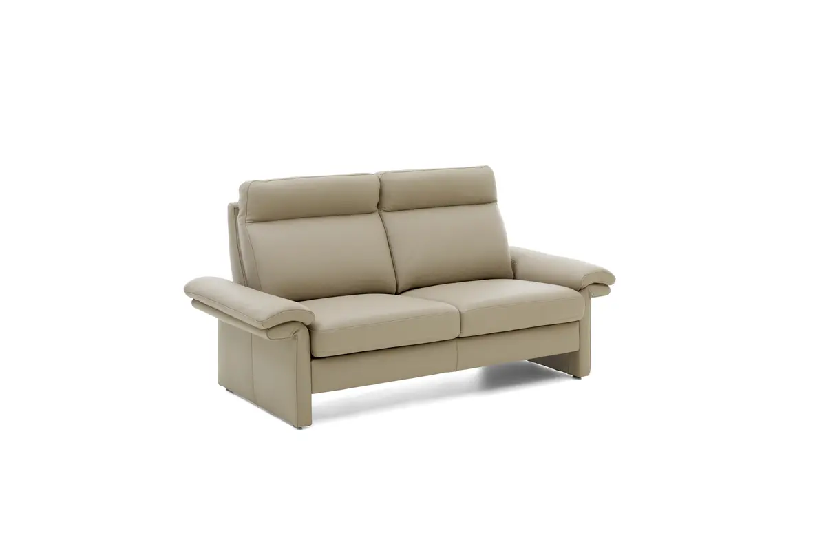 Sofa EM Dublin - 2,5-Sitzer inkl. Armlehne verstellbar, Leder, Taupe