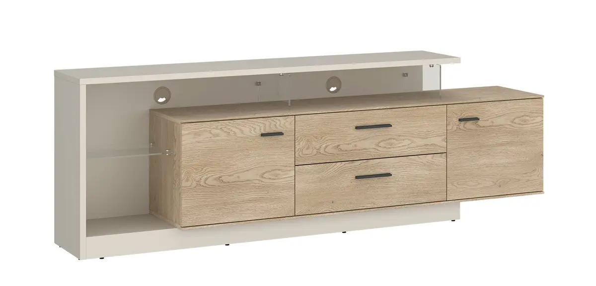 TV-Lowboard - B ca. 191,5 cm, Cremona Eiche Torro Nachbildung, Kaschmir