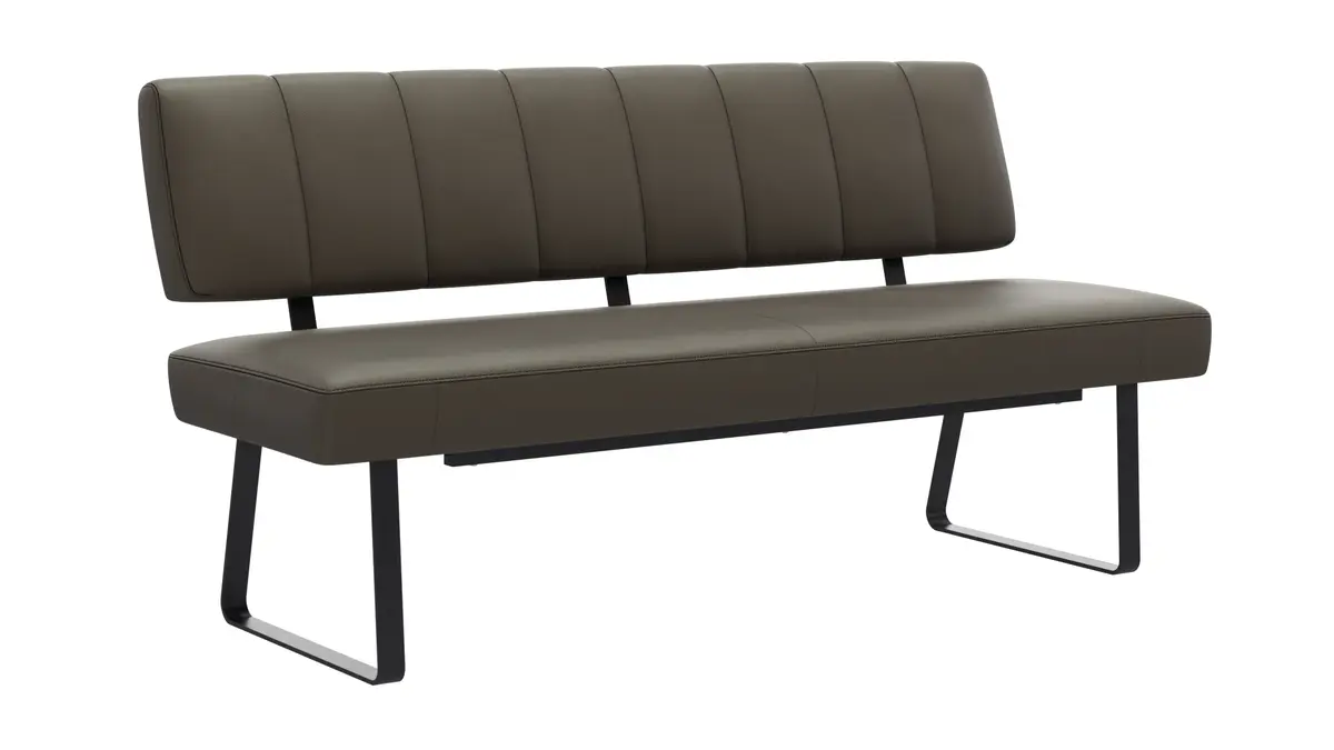 Polsterbank Carmelo - Breite ca. 163cm, Leder, Olive