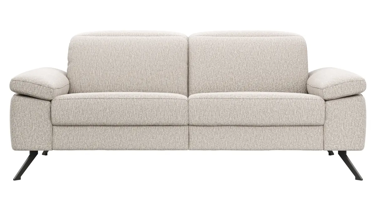 Sofa Rafaela 2.0 - 2,5-Sitzer inkl. Kopfteil verstellbar, Stoff, Champagner