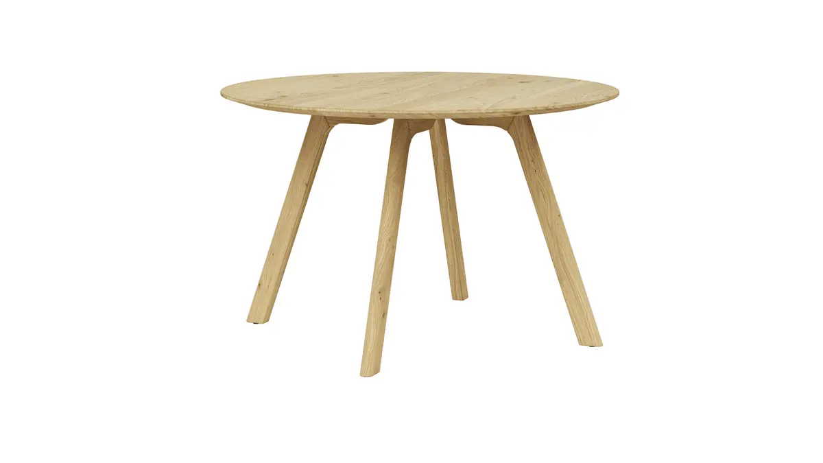 Esstisch Phoenix - LBH ca. 120x120x75 cm, Eiche massiv, Bianco geölt