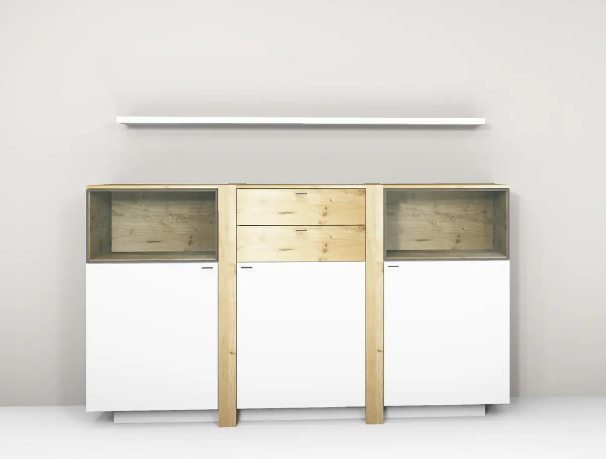 Sideboard Kombination - Lack, Weiß