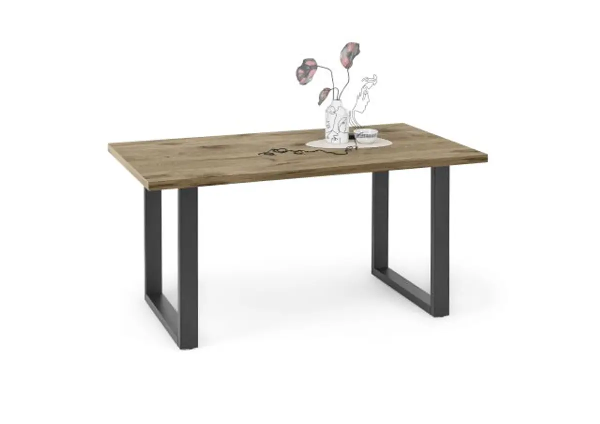 Esstisch - LB ca. 160x90 cm, Viking Eiche, Schwarz