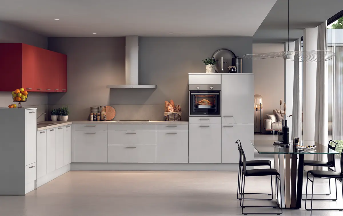 L-Küche 51.190 4 521, Kristallgrau