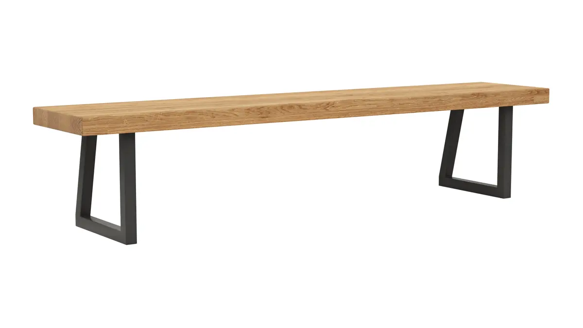 Holzbank Clifton - Breite ca. 200cm, Zerreiche massiv, natur