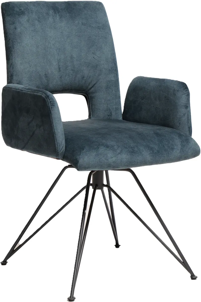 Armlehnstuhl - drehbar, Stoff petrol