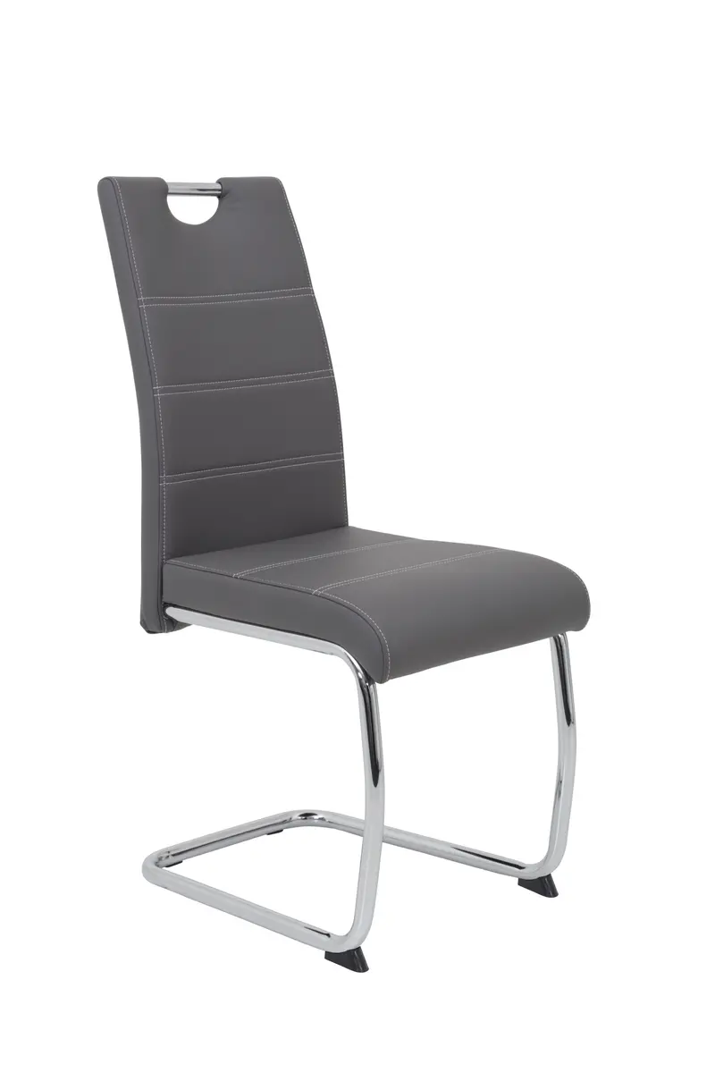 Freischwinger - Kunstleder, Grau