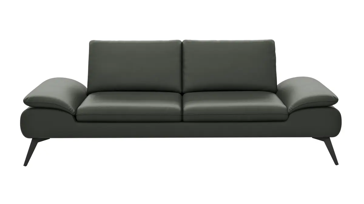Sofa Collina - 3-Sitzer, Leder, Schlammgrün