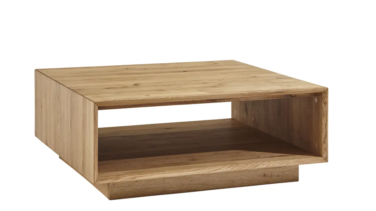 Couchtisch Missoula - LBH ca. 90x90x40 cm, Asteiche massiv, natur geölt