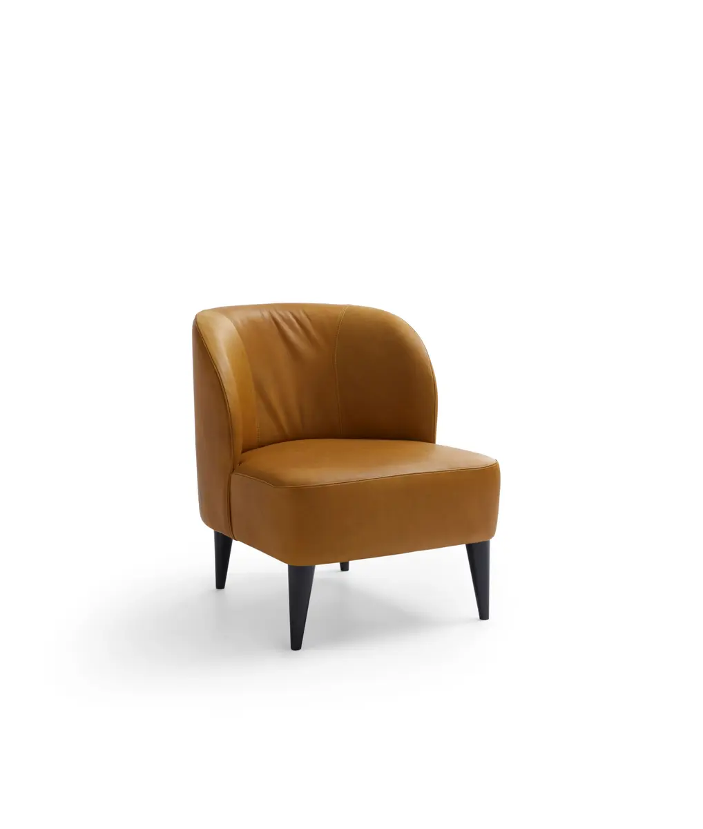 Sessel Cuneo - Leder, Kurkuma