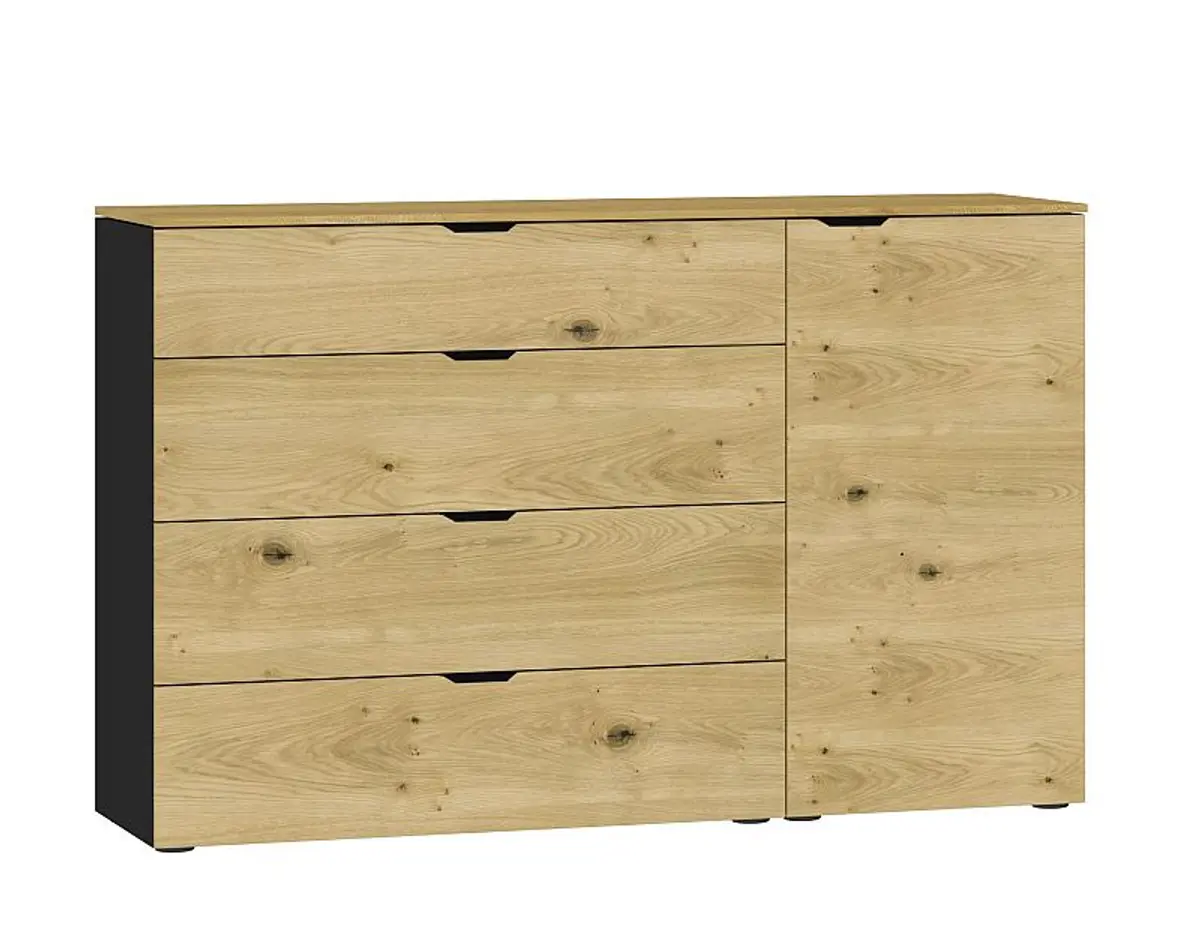 Kommode JOIN IT- Eiche Dekor, Schwarz
