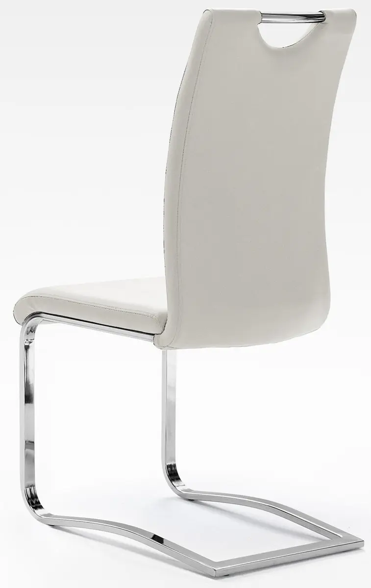 Freischwinger - Kunstleder, Weiß, Chrom