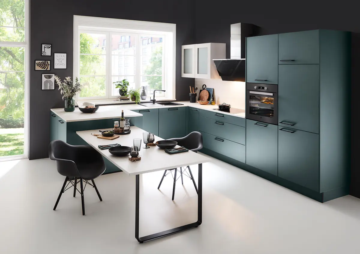 L-Küche 40.100 5 425, Black Green