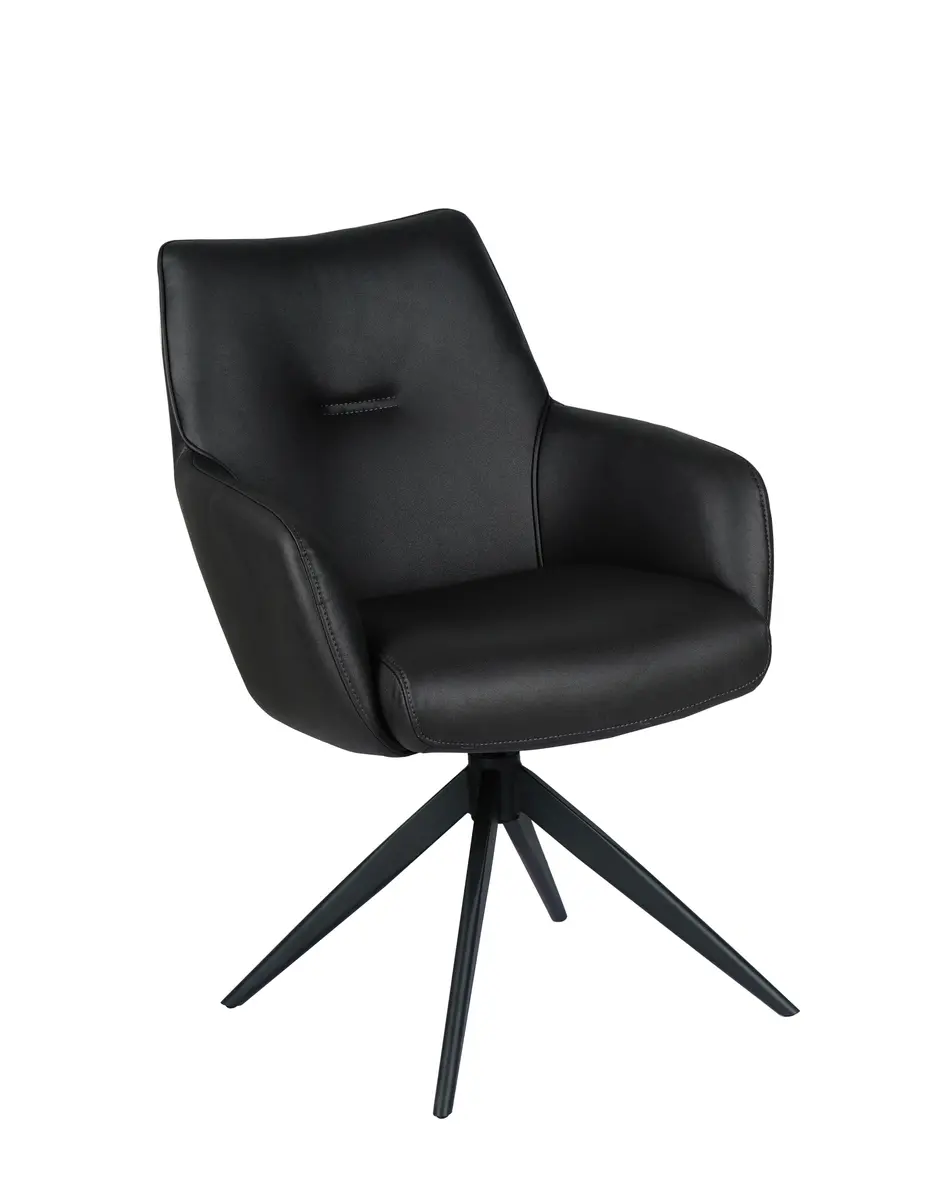 Armlehnstuhl MANON - drehbar, Stoff, Schwarz