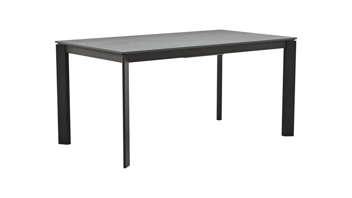 Esstisch Menosa - ausziehbar, LB ca. 160x90 cm, Keramik, Anthrazit