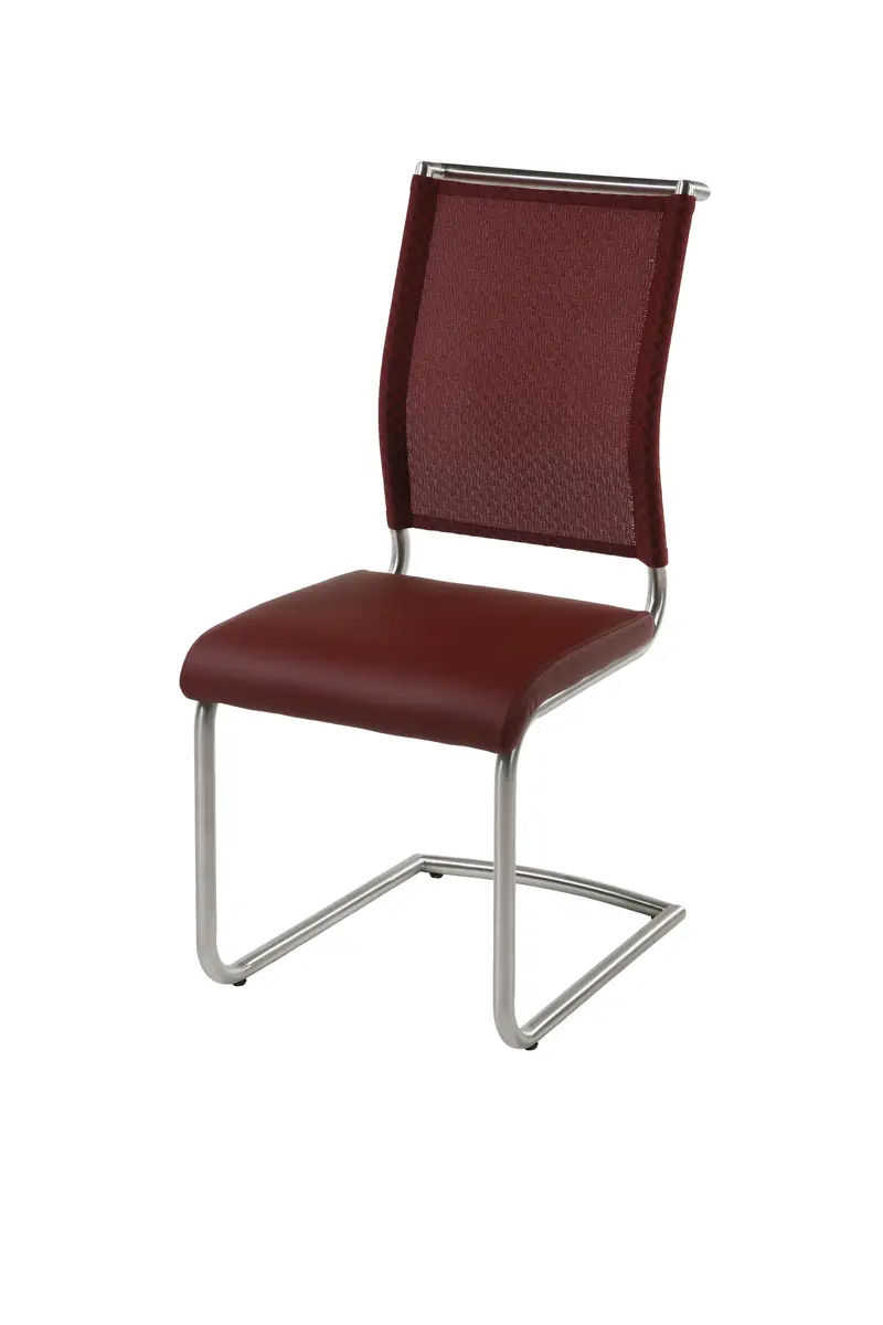 Freischwinger - Kunstleder, Rot, Kunstfaser, Rot