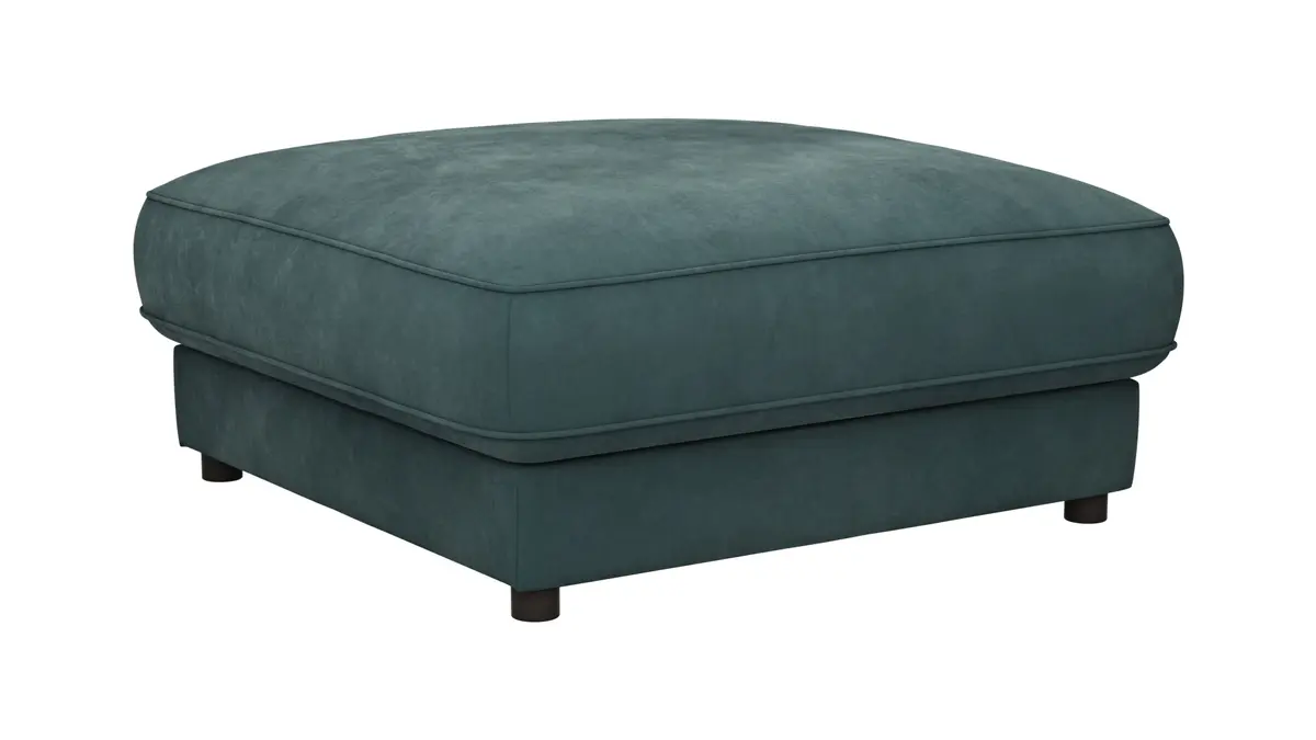 Hocker Juni - LB ca. 90x90 cm, Stoff, Petrol