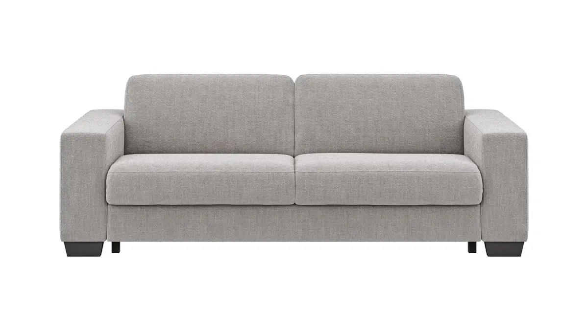 Sofa Nuoro - 3-Sitzer inkl. Schlaffunktion, Stoff, Grau