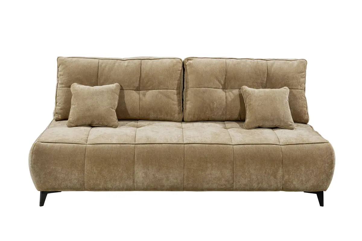 Sofa - 2-Sitzer, Schlaffunktion mit Bettkasten, Stoff, Macchiato