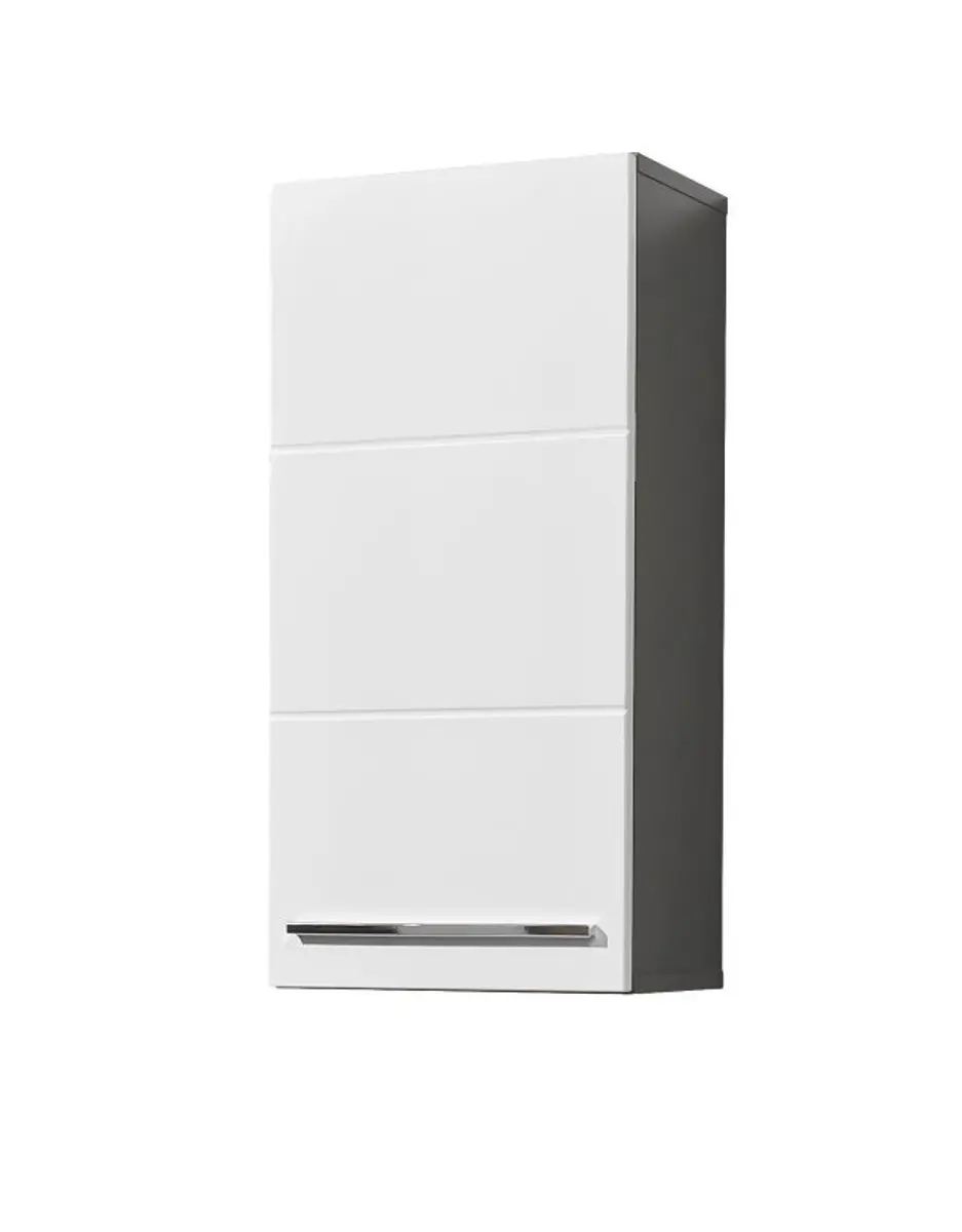 Hängeschrank- B ca. 34 cm, Anthrazit, Weiß, Hochglanz