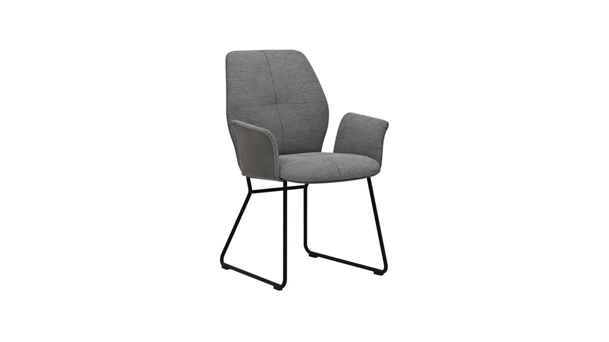 Armlehnstuhl Dinner - Stoff, Grau
