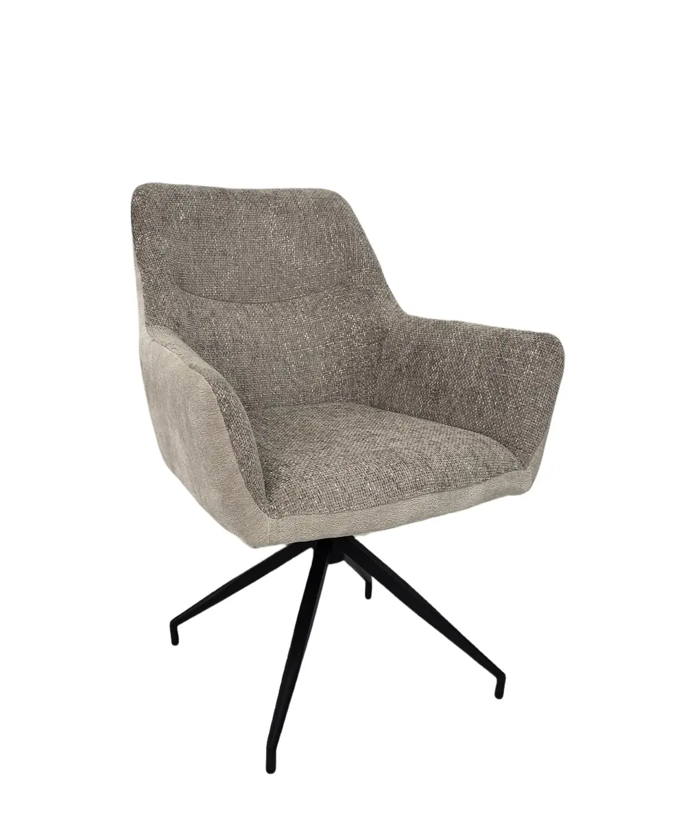 Armlehnstuhl MARYBEL - drehbar, Stoff, Latte Macchiato