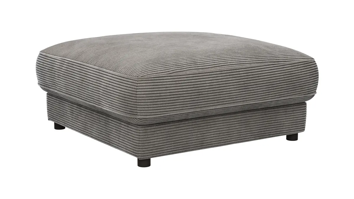 Hocker Juni - LB ca. 90x90 cm, Cord, Dunkelgrau