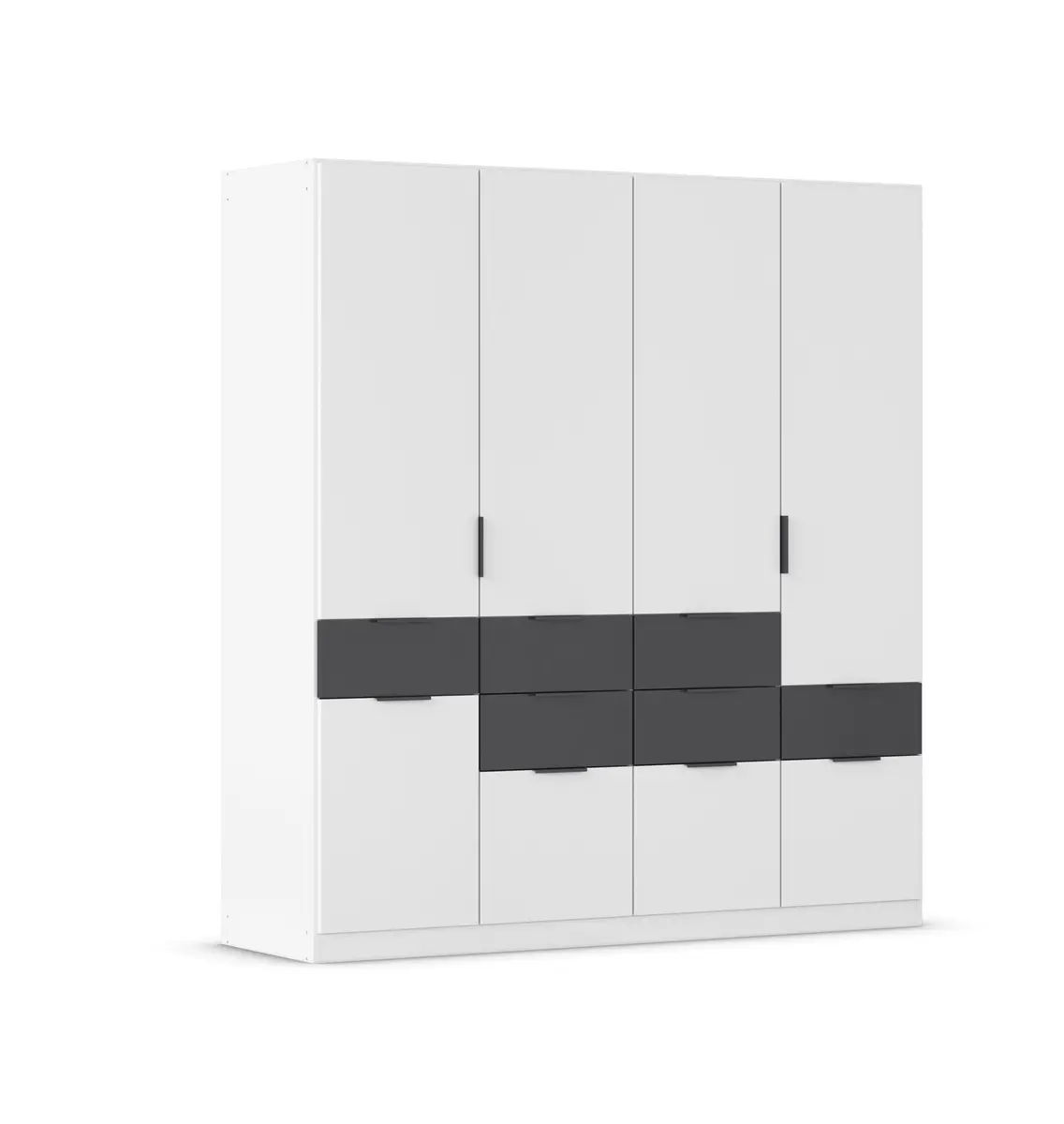 Drehtürenschrank RAAS- B ca. 181 cm, Weiß, Dunkelgrau
