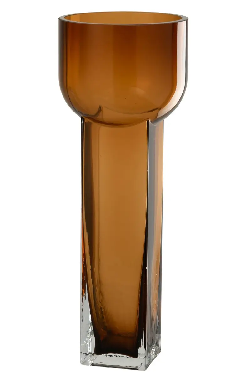Glasvase - ØH ca. 13x35 cm, Braun