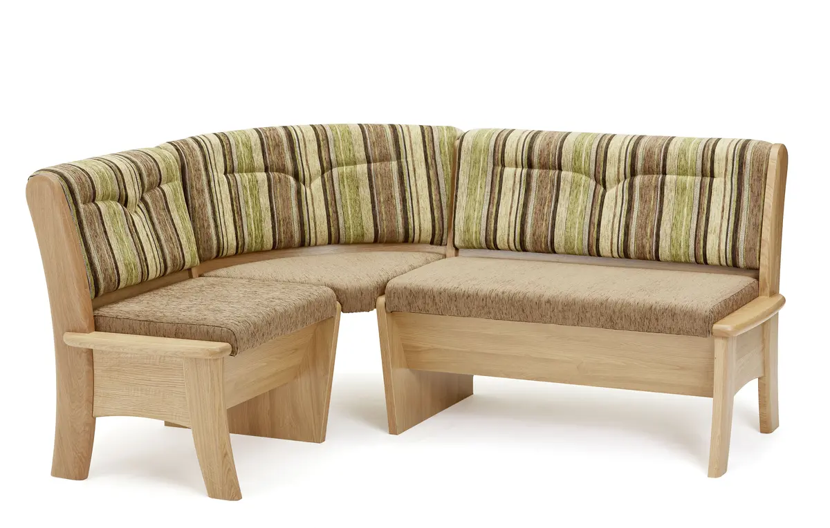 Eckbank - BT ca. 136x176 cm, Stoff, mehrfarbig, Grün-Braun