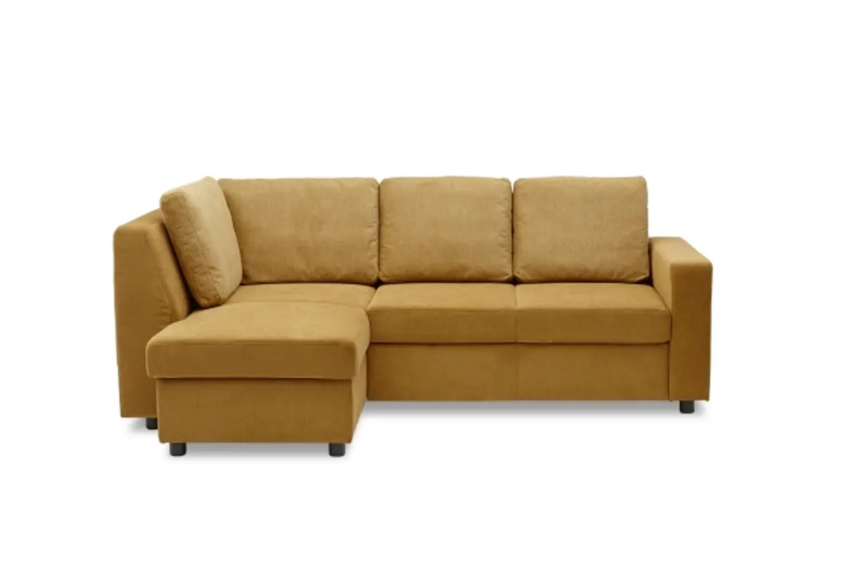 Ecksofa PRO FLEXX - Ecke links, 2-Sitzer, Stoff, Senfgelb