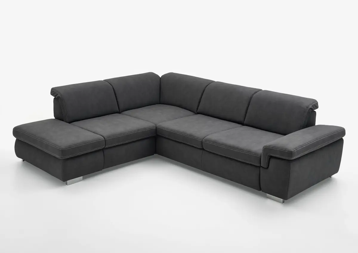 Ecksofa - 1,5-Sitzer mit Ecke rechts, Stoff Dunkelgrau