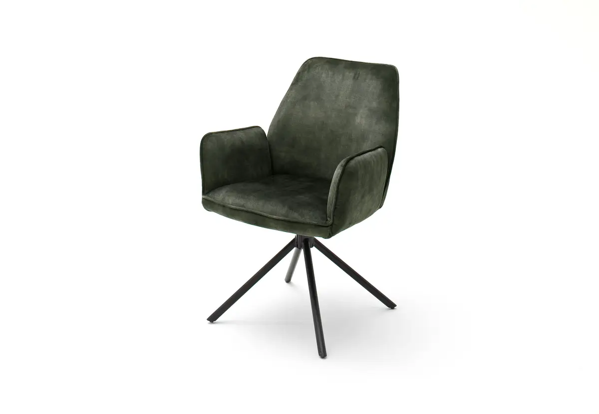 Armlehnstuhl - drehbar, Stoff, Olive