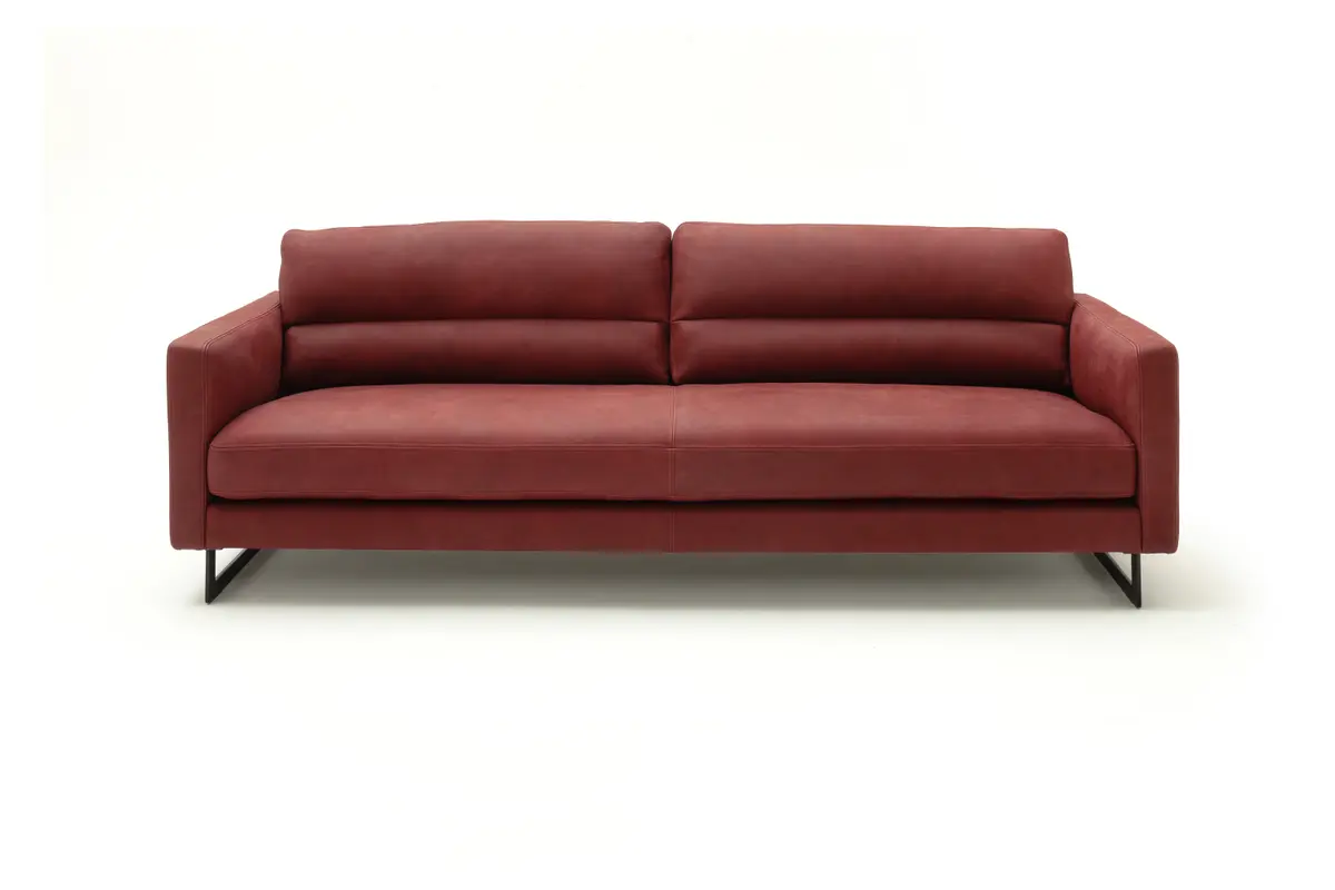 Sofa Cuneo - Sofa 3,5-Sitzer, Leder, Wild Berry
