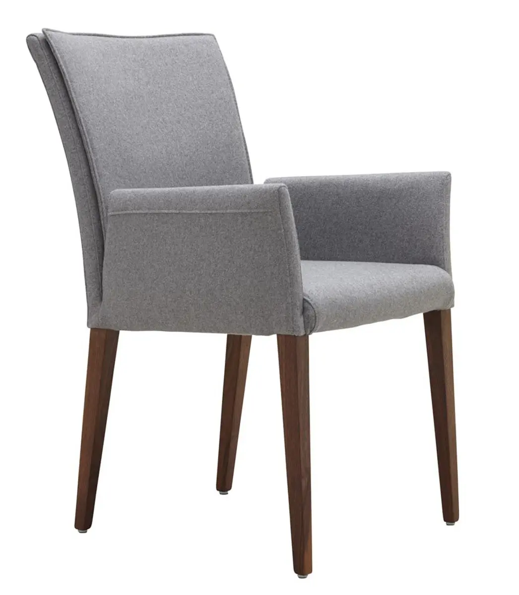 Armlehnstuhl Floriana - Stoff, Hellgrau