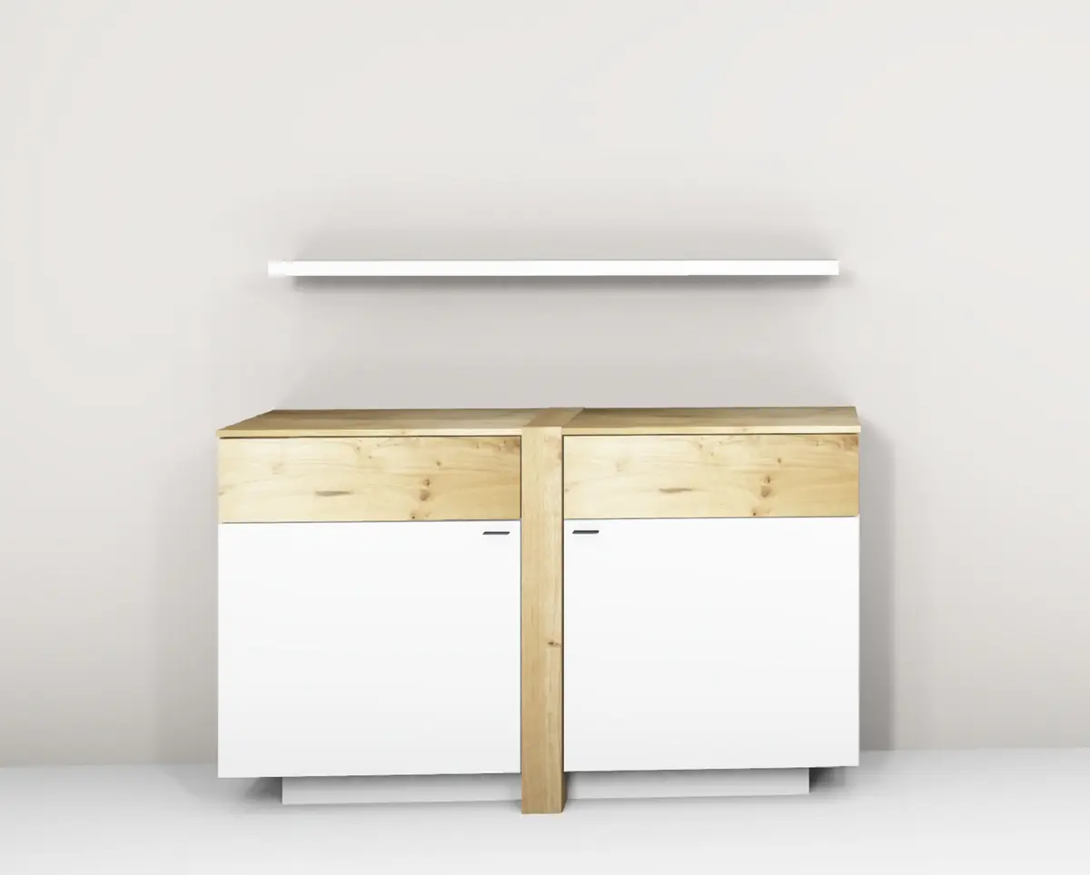 Sideboard Kombination - Lack, Weiß