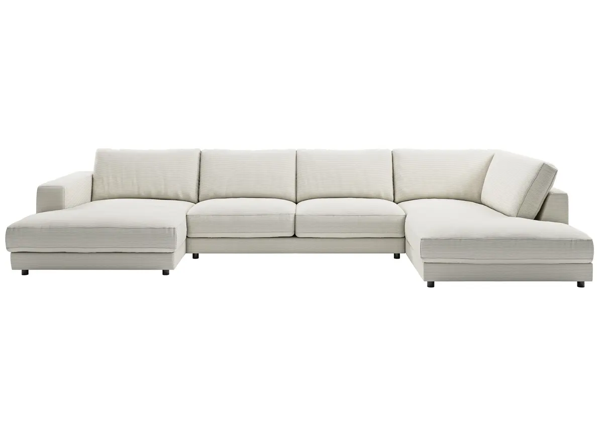 Wohnlandschaft - Longchair links mit 3-Sitzer und Ecke rechts