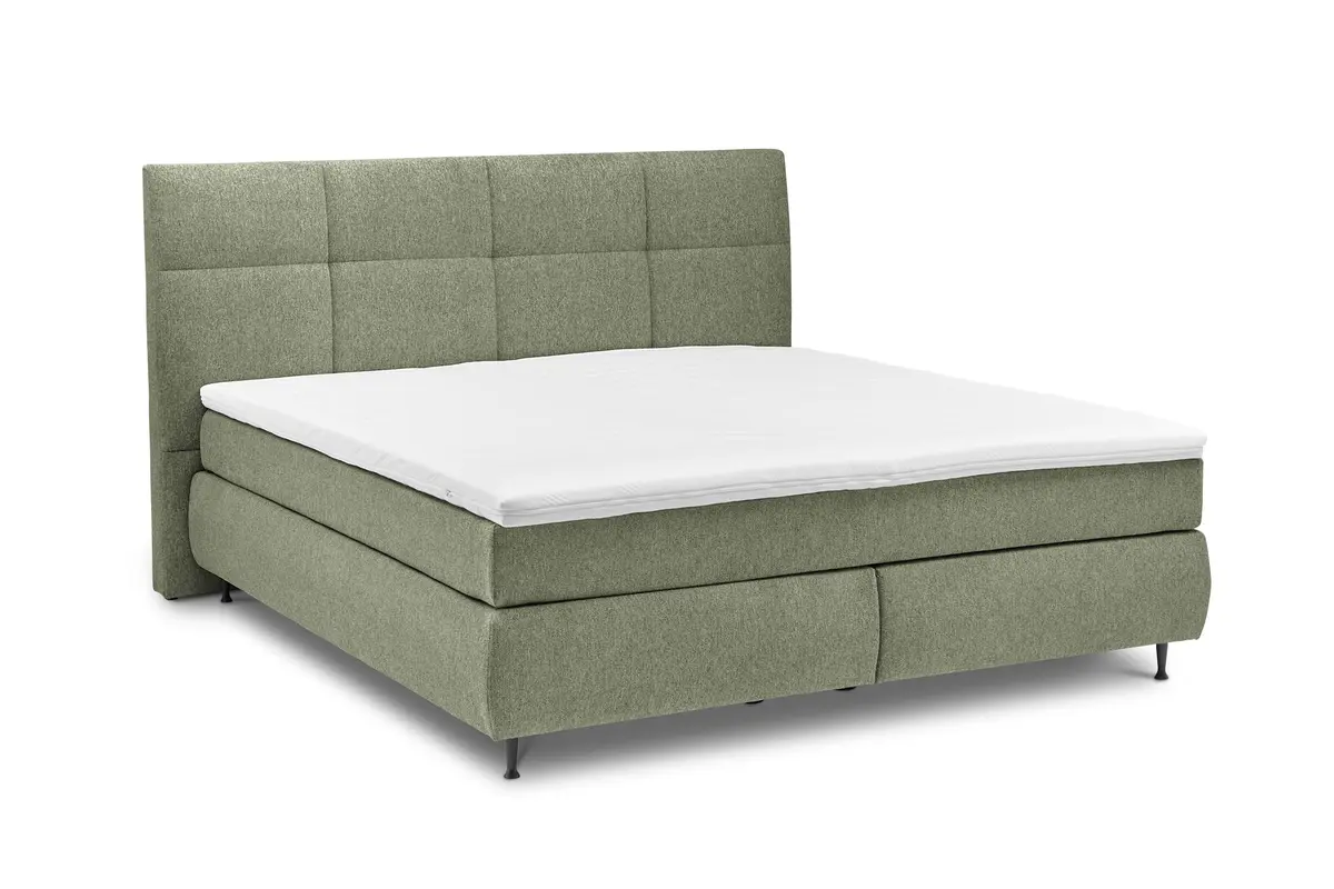  Boxspringbett ALICA- Liegefläche ca. 180x200 cm, Stoff, Grün