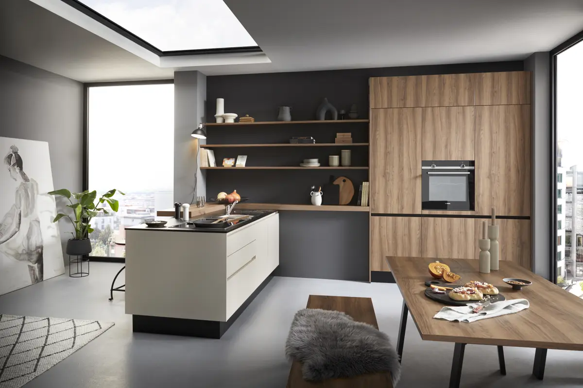 Inselküche 53.210 CO 3 522, Victoria Nussbaum Nachbildung