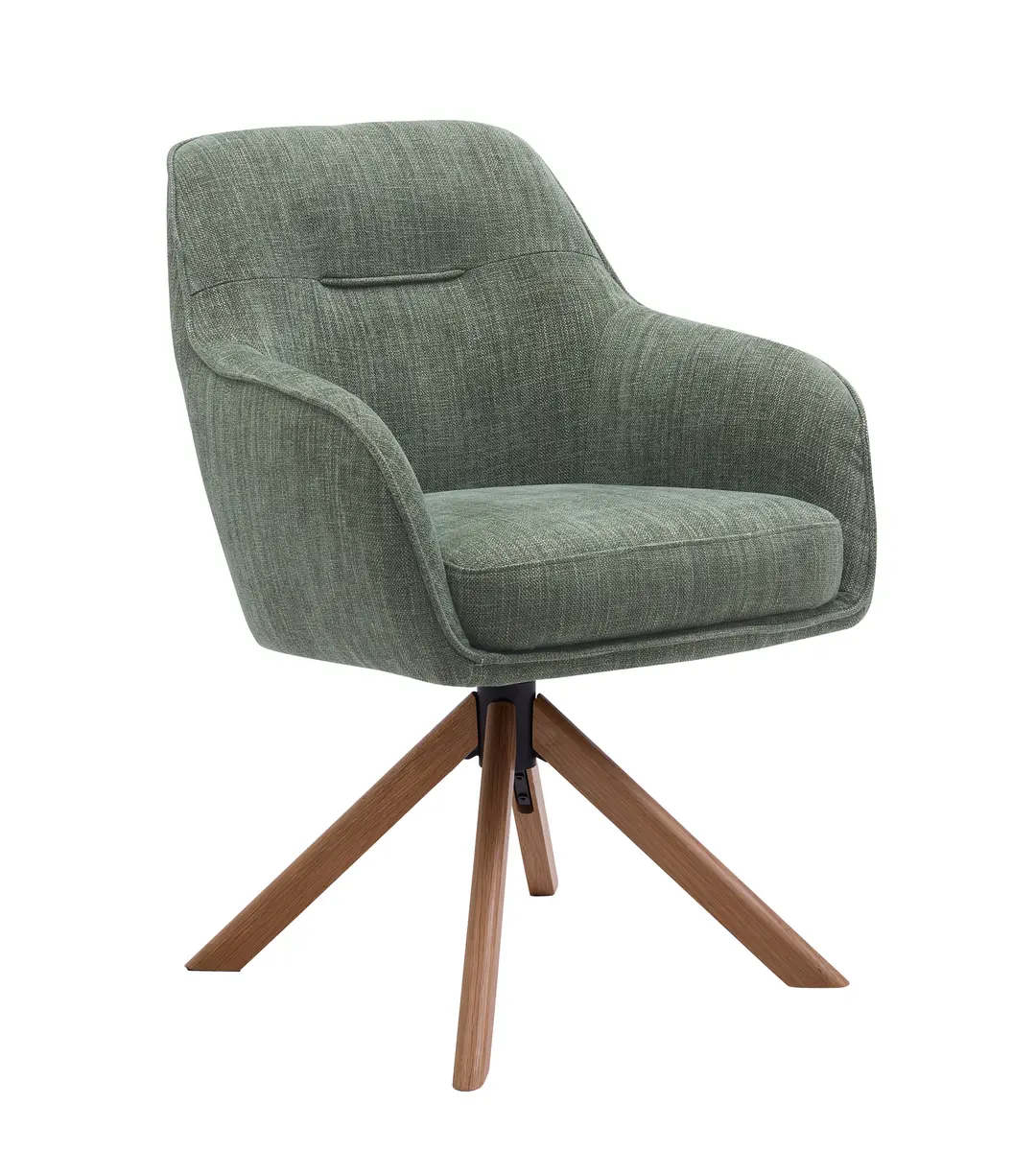 Armlehnstuhl - drehbar, Stoff, Waldgrün