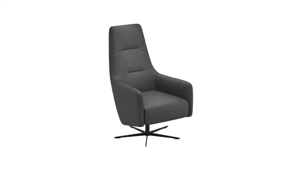 Relaxsessel Rufus - inkl. Relaxfunktion, Leder, Anthrazit