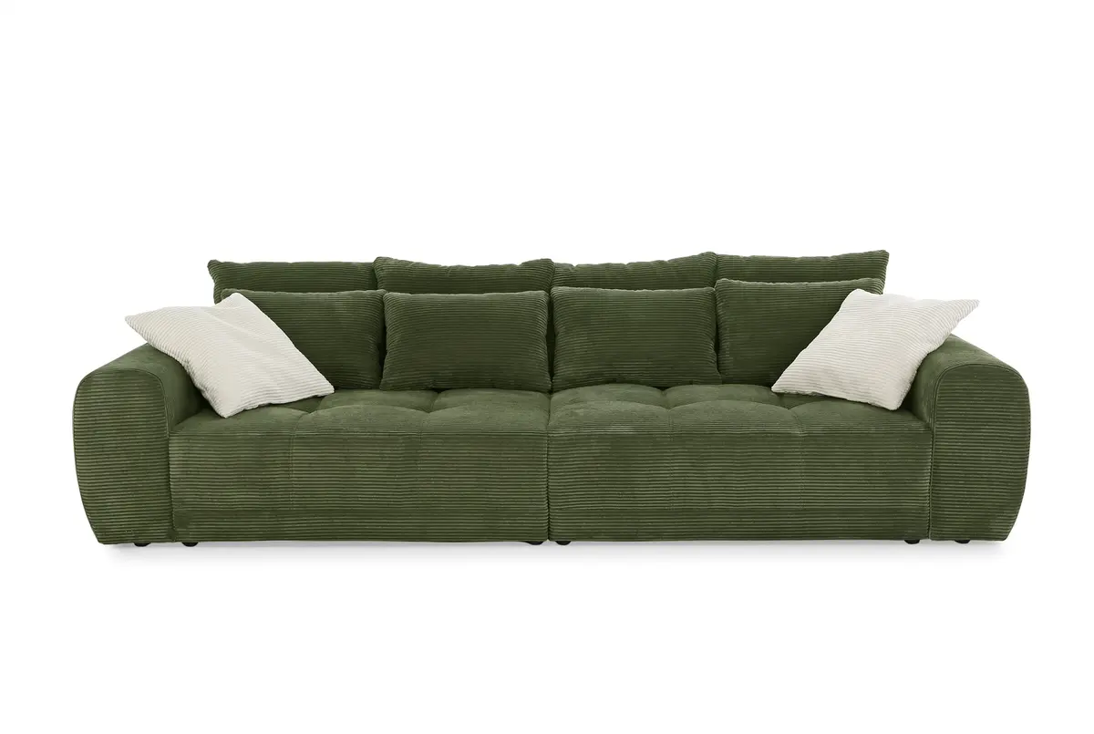 Megasofa JANNI - 3-Sitzer, Stoff, Dunkelgrün