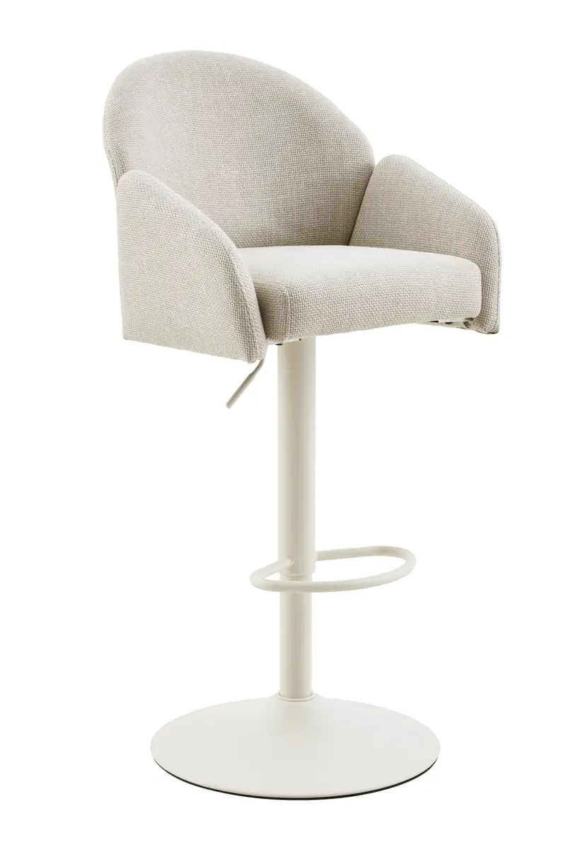 Barhocker - drehbar, höhenverstellbar, Stoff, Beige