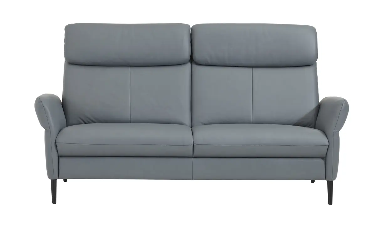 Sofa Fresno - 2,5-Sitzer, Rücken echt, Leder, Hellblau