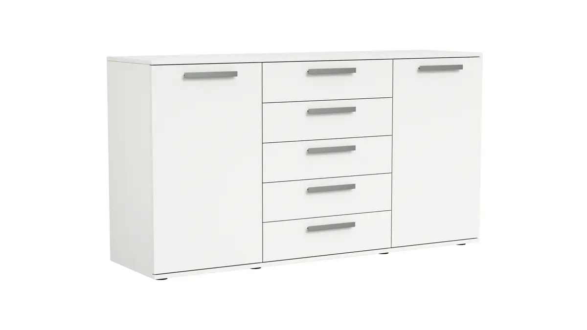 Kommode Viana - Holzwerkstoff, Weiß