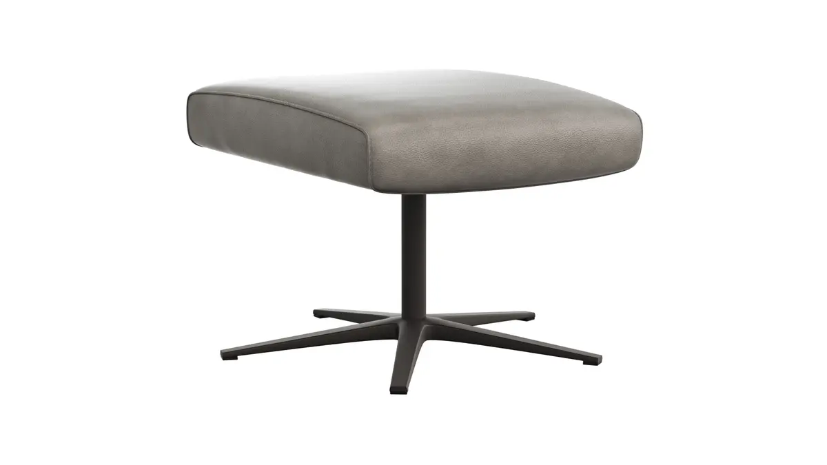 Hocker Noto Relax II - Leder, Eisengrau